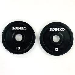 Olympic Rubber Coated E-Z Lift Plates – Ivanko (ROEZH) -Detecto Sales rubo 10 lb pair with white lettering min 1