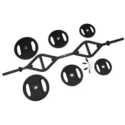 Club Strength Lite Bar Single Set With Urethane Grip Plates – T-Grip Barbell (CS-TG-G)