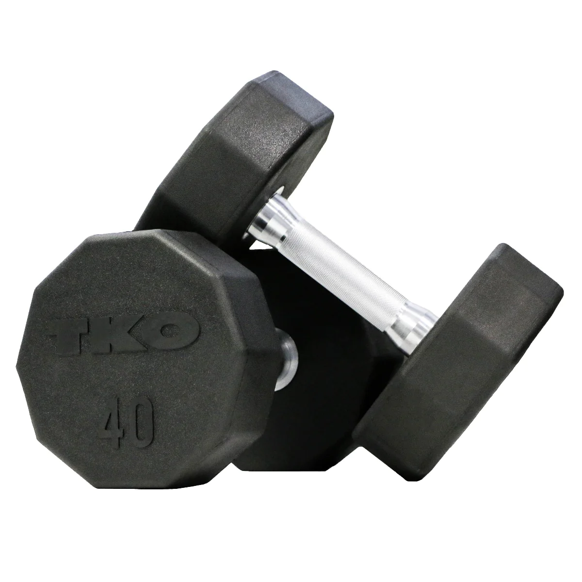 10-Sided Commercial Rubber Encased Solid Steel Dumbbell Set – TKO (829TR) 1 10-Sided Commercial Rubber Encased Solid Steel Dumbbell Set – TKO (829TR)