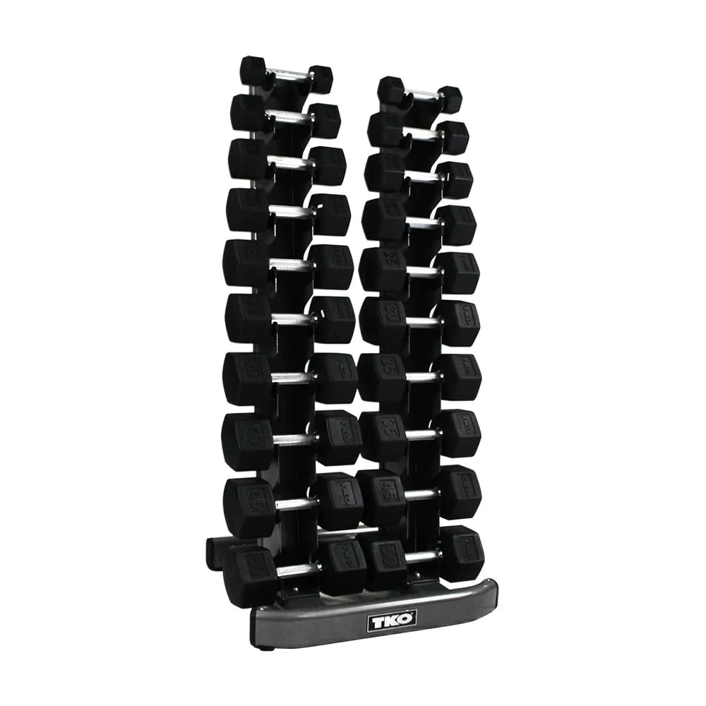 10 Pair Vertical Dumbbell Rack For 5-50 Lb Hex Dumbbell Set – TKO (840VDR10) 1 10 Pair Vertical Dumbbell Rack For 5-50 Lb Hex Dumbbell Set – TKO (840VDR10)