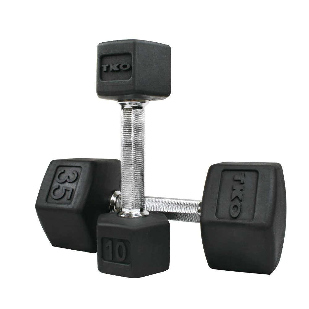 Tri-Grip SDS Commercial Rubber Hex Dumbbells – TKO (814TXR) 2 Tri-Grip SDS Commercial Rubber Hex Dumbbells – TKO (814TXR) - Image 2