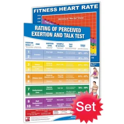 24" X 36" Laminated Fitness Poster / Wall Chart - Heart Rate Guidelines – Productive Fitness (CHR) -Detecto Sales wallchartheartrateset