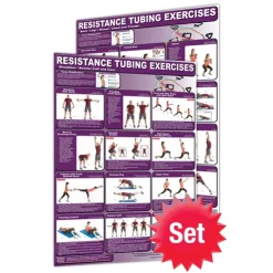 24" X 36" Laminated Fitness Poster / Wall Chart - Resistance Tubing Exercises – Productive Fitness (CRT) -Detecto Sales wallchartresistancetubingexercisesset
