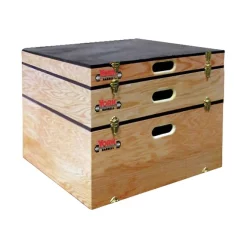 Stackable Wood Plyo Box / Step-Up Box Combo - 3", 6", 12" Heights (Set Of 3) -- York (54256-7-8)