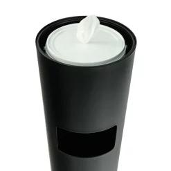 Wipes Floor Stand Dispenser With Waste Receptacle | IRON COMPANY (19220-19219) -Detecto Sales zogics z650 wipe dispener black bucket